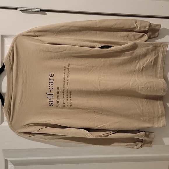 Women's Long sleeve Tee , "self-care"- phrase, Size Medium. - Picture 2 of 7